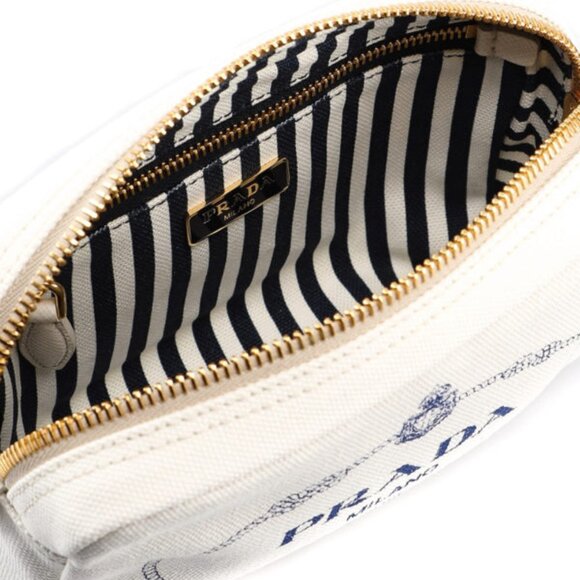 Authentic New With Tags PRADA Canapa Logo Pouch - Picture 3 of 10